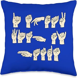 ASL American Sign Language Finger Spell I SPEAK WITH MY HAND Throw Pillow