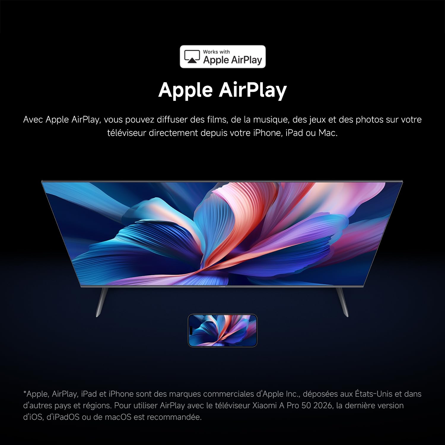 XIAOMI TV A Pro 50 127 cm 50 Pouces 4K UHD QLED Smart TV Google TV HDR10 Game Boost 120Hz MEMC 2Go+8Go