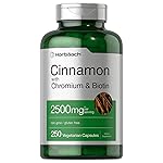 Horbach Cinnamon with Chromium Picolinate 2500mg | 250 Capsules | Plus Biotin | Vegetarian, Non-GMO, Gluten Free