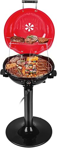 Techwood - Parrilla eléctrica para barbacoa de 15 porciones para interiores y exteriores, diseño de doble capa, parrilla portátil extraíble de 1600W