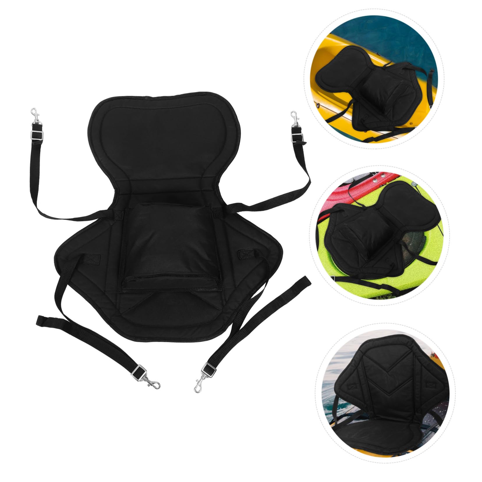 Abaodam Asiento de Kayak Inflable Respaldo Cómodo de Tela Oxford Negro, Fácil Instalación y Soporte Ergonómico para Actividades al Aire Libre