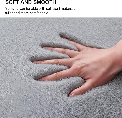 Miniatura 5 de Rainlin Alfombra de piel sintética ultra suave y esponjosa de piel de oveja moderna de 2 x 6 pies, para sala de estar, alfombra lanuda y cálida de