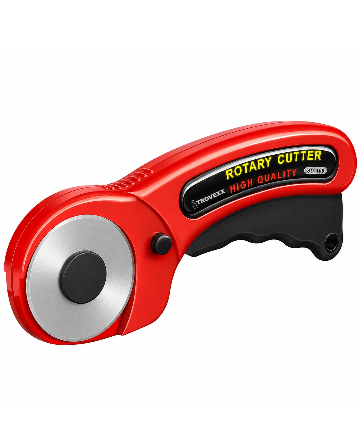 45mm Rotary Cutter for Fabric | Sharp Steel Rotary Blade for Quilting, Sewing, Leather, Vinyl, Paper, Patchwork, DIY Craft Cutting Tool | Fabric Cutters with Ergonomicg Grip Handle, Safety Lock-image-5