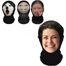 Custom Face Mask with Personalized Print - Add Photo/Text/Logo, Reusable Prank Mask for Halloween, Cosplay & Role-Play Parties