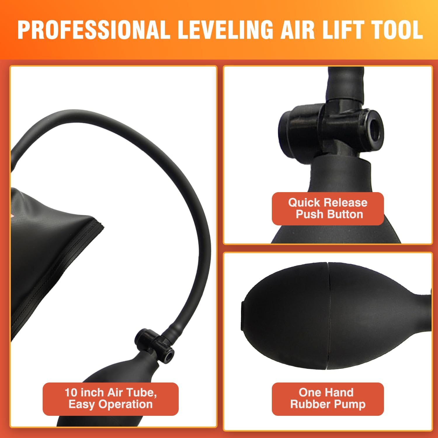 Air Wedge Shim, 3 Sizes Commercial Inflatable Air Pump Wedge Bag Tool, Air Bag Tool for Variety of Jobs,Professional Leveling Kit & Alignment Tool, Maximum 500LB Rating