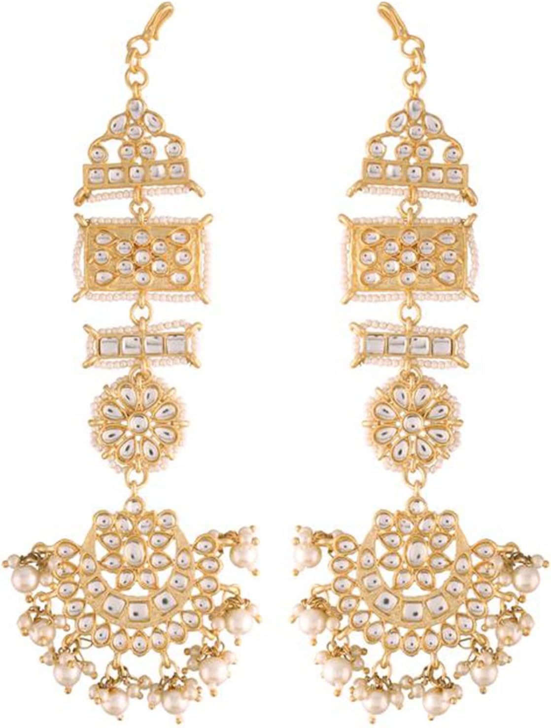 Aheli Elegant Faux Kundan Dangle Long Earrings Indian Wedding Bollywood Party Jewelry Gift for Women Aheli Elegant Faux Kundan Dangle Long Earrings Indian Wedding Bollywood Party Jewelry Gift for Women