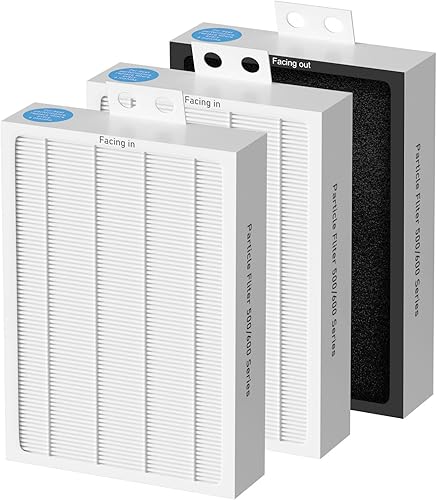 Paquete de 3 filtros HEPA de repuesto compatibles con los purificadores de aire Blueair 500600 Series 501 503 505 510 550E 555EB 601 603 605 650E