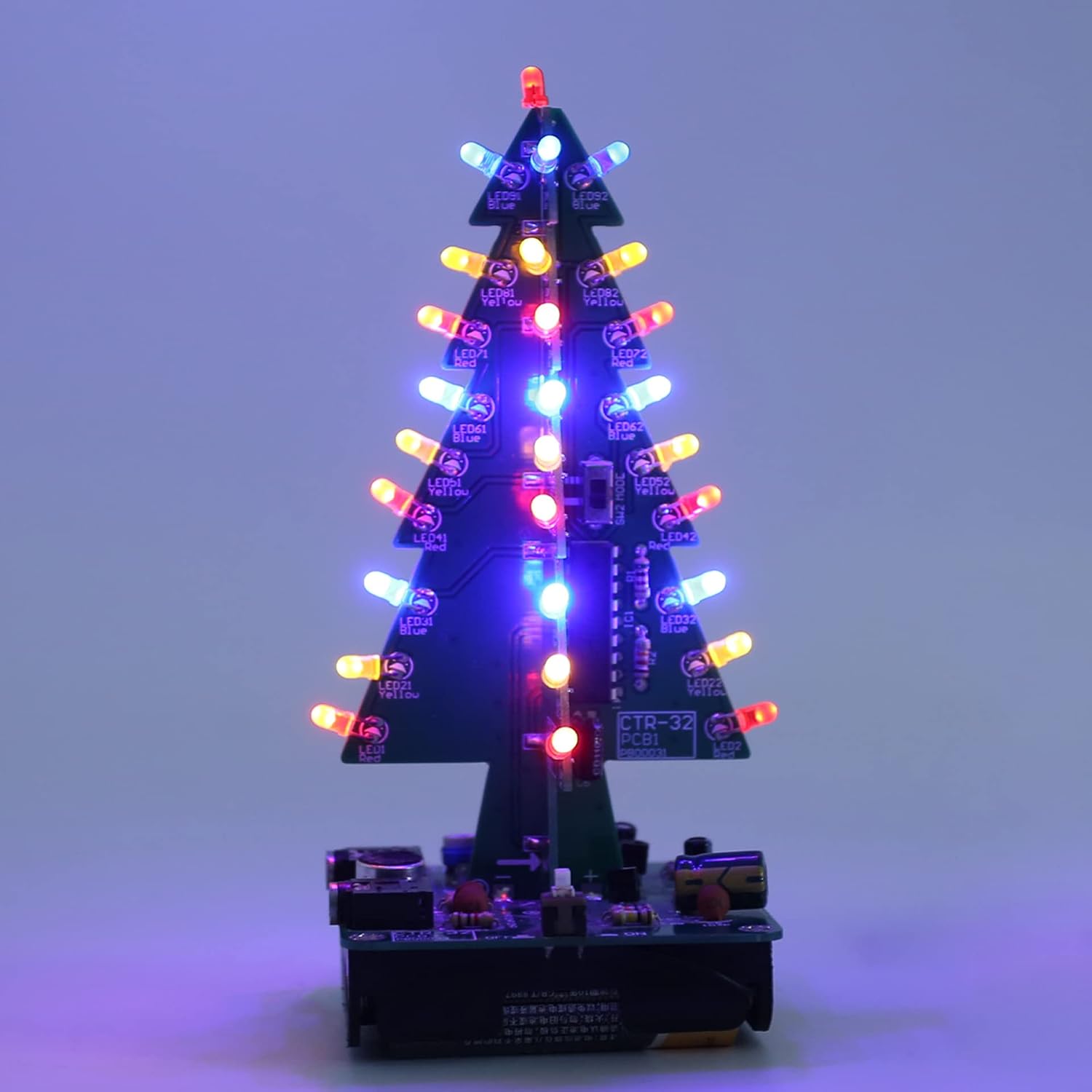 3D Christmas Tree Soldering Kit, Icstation DIY Soldering Practice Kit Spectrum Light Xmas Tree Soldering Assemble Kit for Teaching Learning STEM Educational