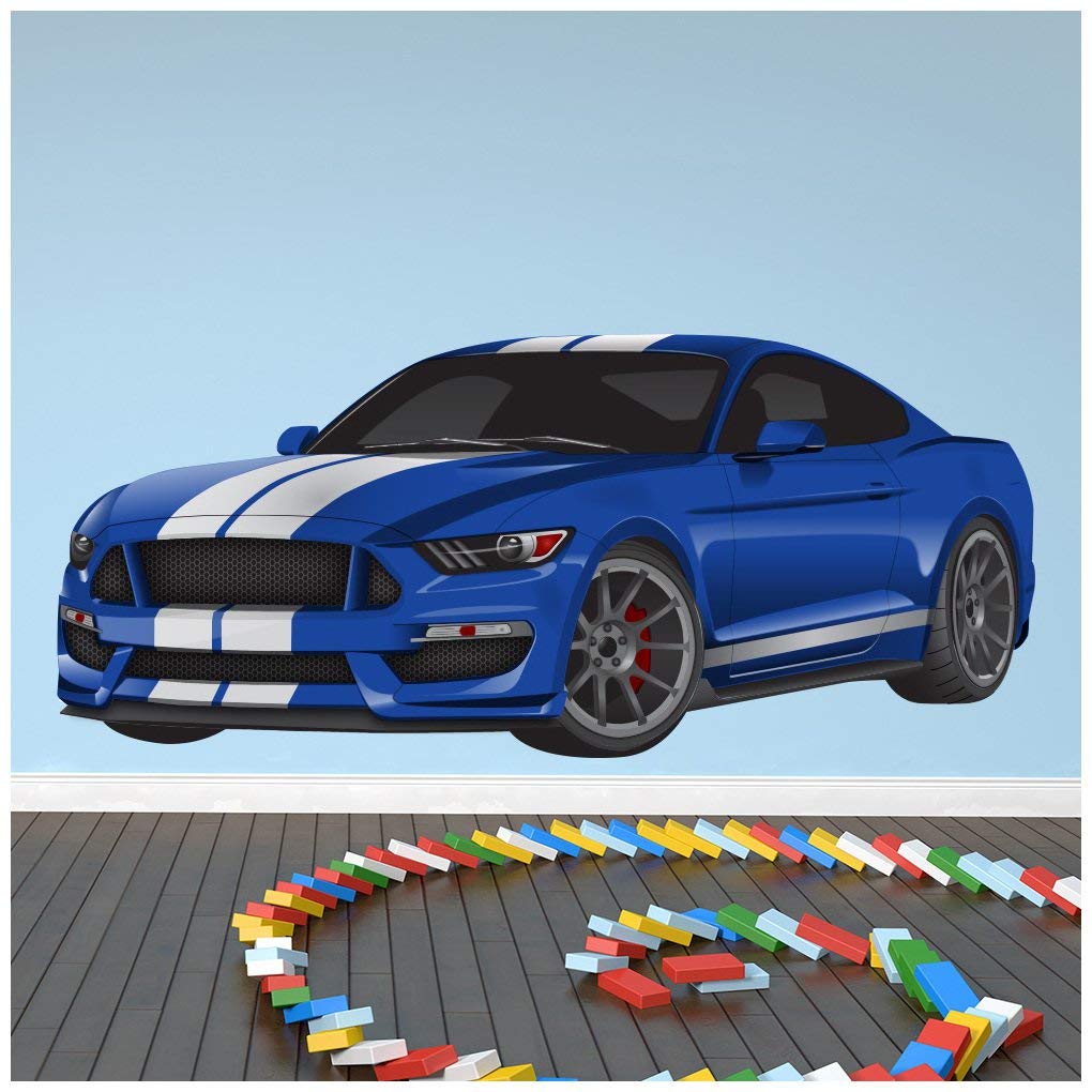 azutura Blue Sports Car Wall Sticker available in 8 Sizes Digital