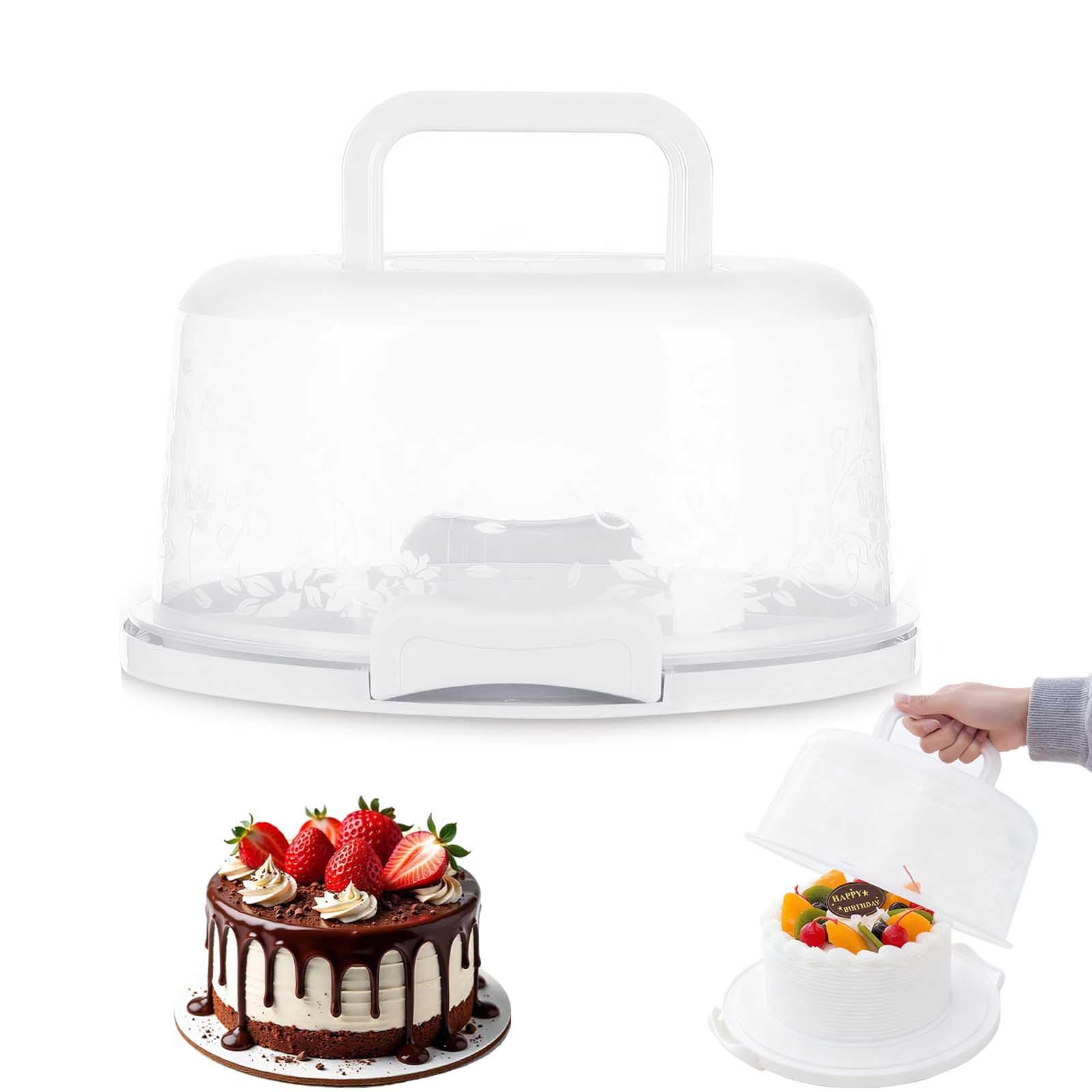 Megcdtr 10 Inch Cake Carrier, Clear Plastic Cake Containers(White) — image 1