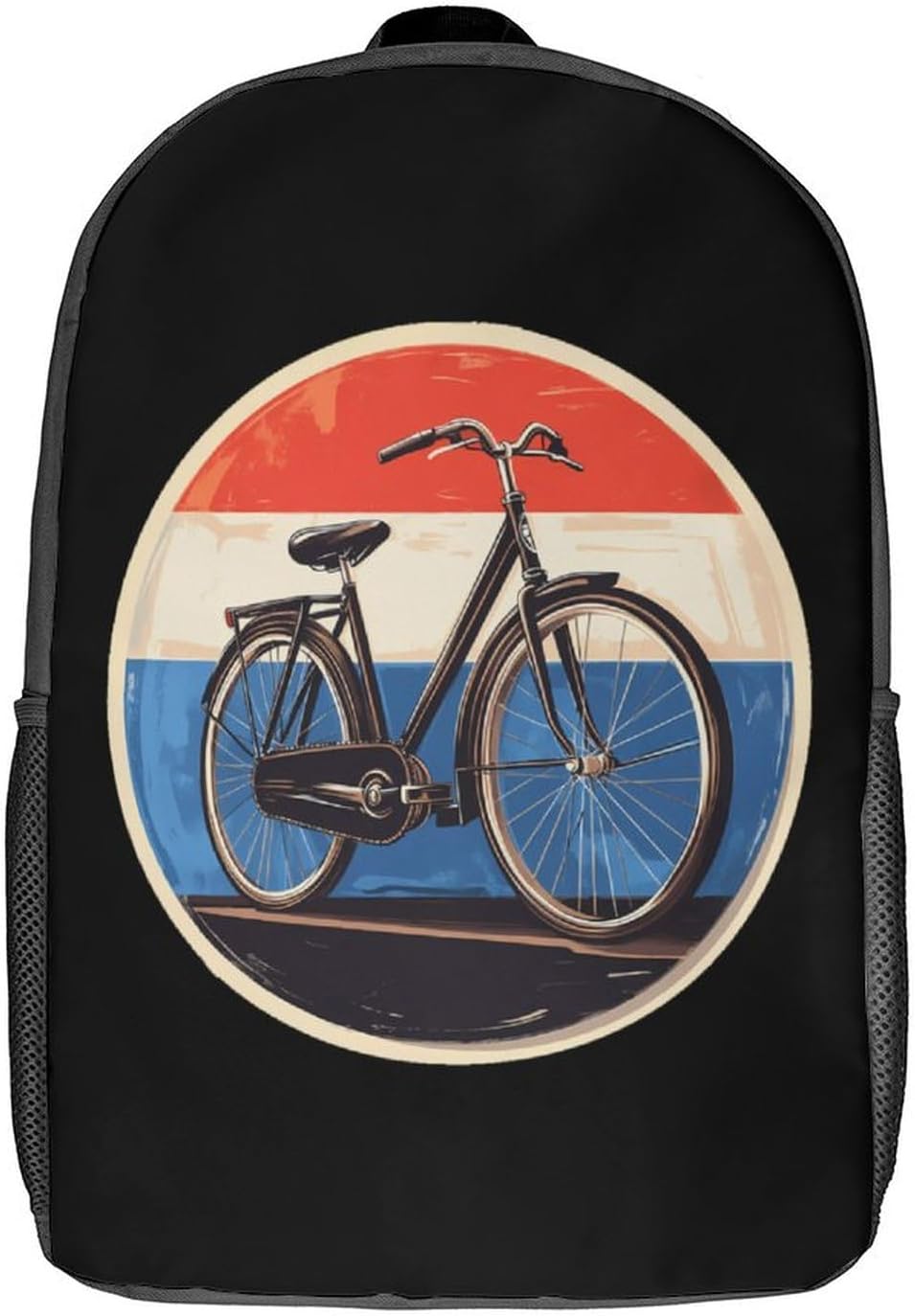 Dutch Bicycle Laptop Backpack for Men Women 17 Inch Shoulder Bag Travel Daypack