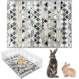 BNOSDM 79x55In Large Rabbit Cage Liners, Washable Bunny Mats Reusable Floor Protect Rug with Anti Slip Bottom, Big Dog Playpen Mats Pads for Dog Bunny Guinea Pig Ferret