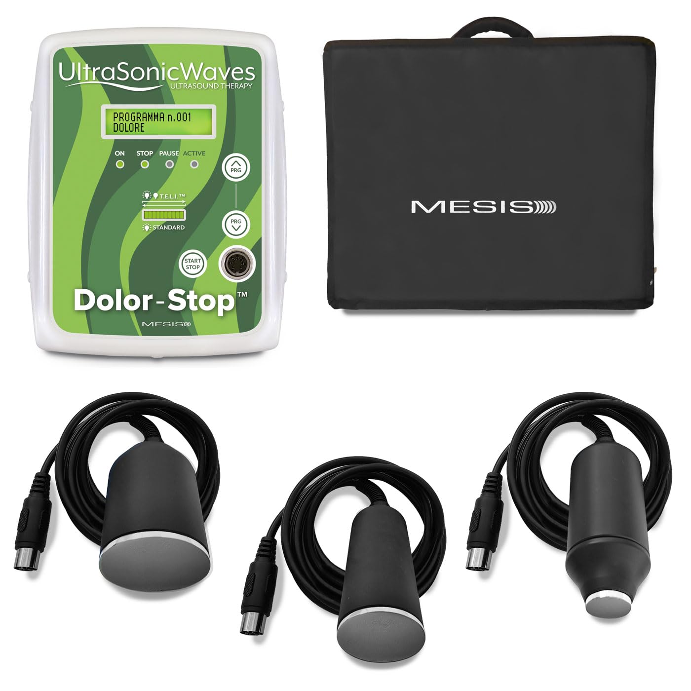 MESIS UltraSonicWaves DOLOR-STOP Ultrasuonoterapia | 157 programmi | Tecnologia T.E.L.I. | 1 Mhz -3 Mhz | Dolori Terapia Sport | Dotazione TERAPISTA