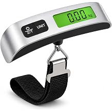 Luggage Scales High Precision Luggage Scales Portable Luggage Scale Digital Electronic 110lb/50kg Digital Hanging Scale for Travel with Hooks Silver