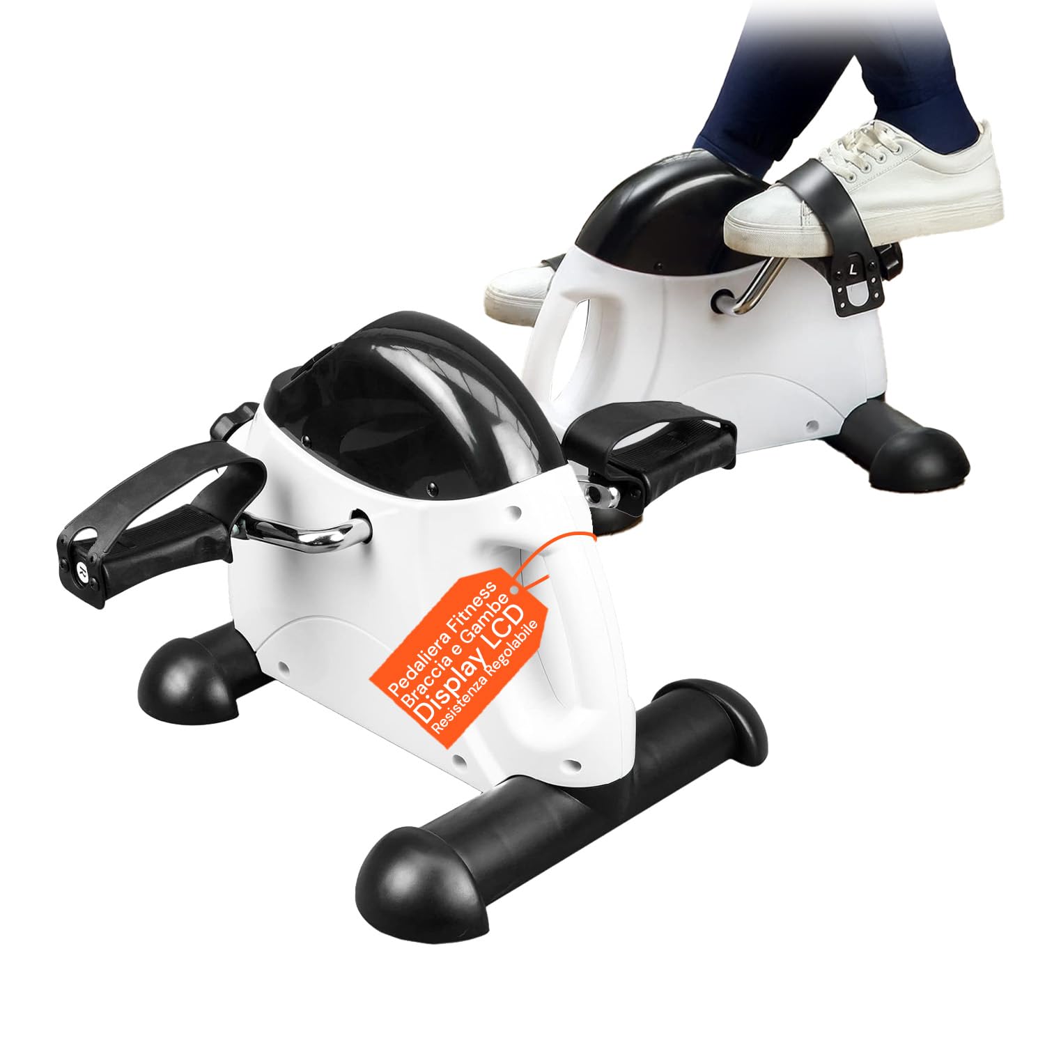 Avilia - Pedaliera Fitness Compatta per Braccia e Gambe con Display LCD, Resistenza Regolabile e Pedali Antiscivolo, Ideale per Anziani, Riabilitazione e Allenamento Domestico