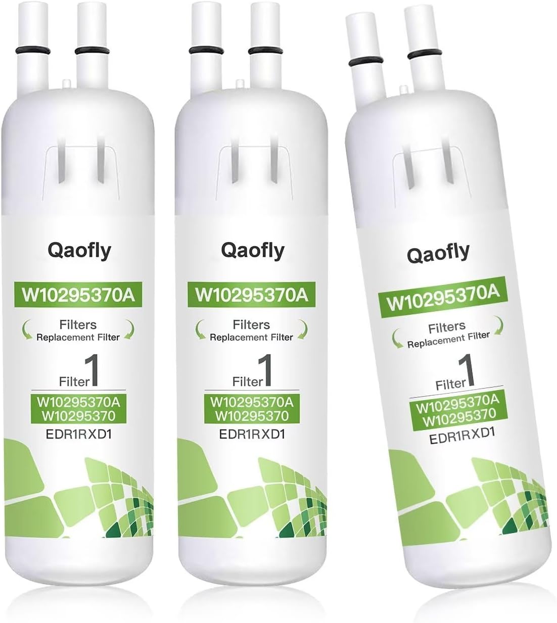 W10295370A Filter Replacement compatible with Filter 1, EDR1RXD1, W10295370, WHR1RXD1, p4rfwb, P8RFWB2, 46-9930, 46-9081 3PACK