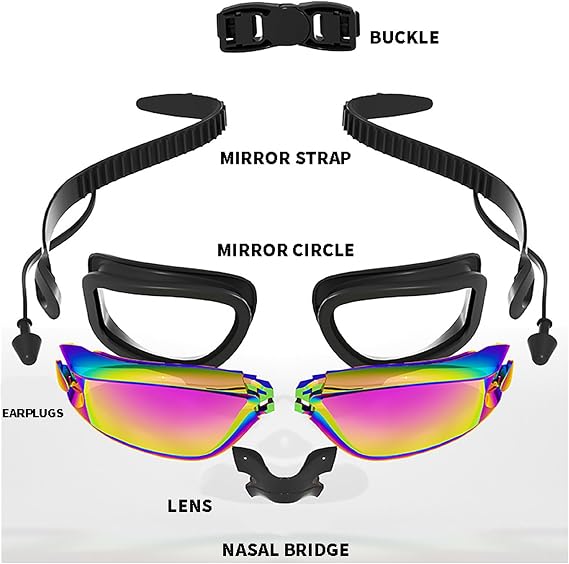 JSTHHTT Swimming Goggles - UV Protection, Anti Fog - Adult Unisex - Soft, Waterproof - Men, Women