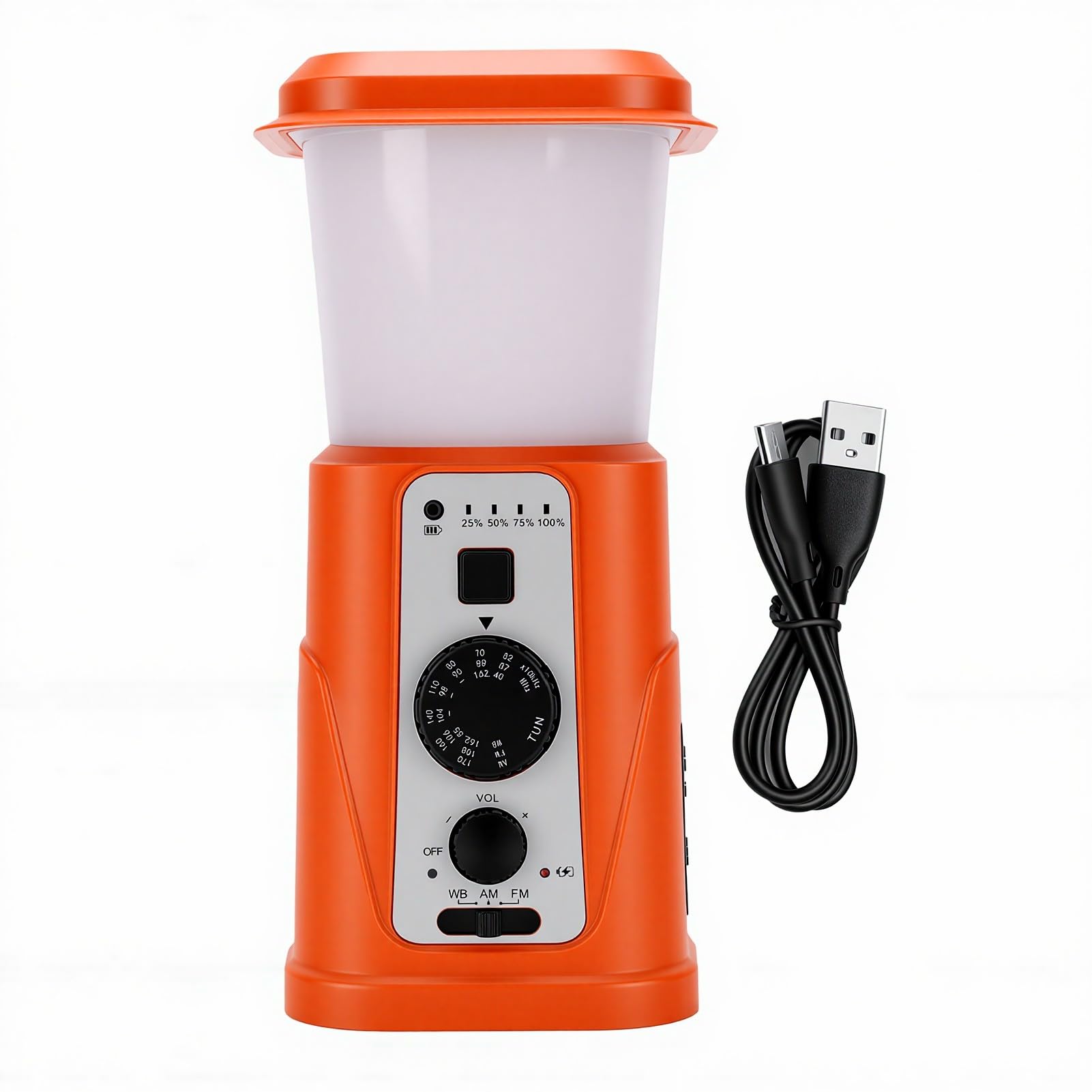 Wakects Solar-Camping-Laterne, ABS-PP-Campingleuchte mit 10000 MAh Power Bank, Handkurbel, USB C, Wiederaufladbar, 7 Lichtmodi, 40 Stunden für Notfall-Camping, Wandern