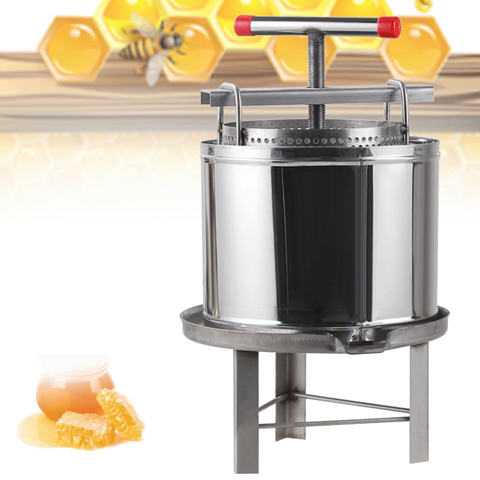 Estrattore di Miele Manuale,Estrattore di Miele Manuale Adatto,Fusto in Acciaio Inossidabile Smielatore,Separatore,Centrifuga per Apicoltura