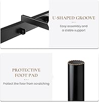 Vista 6 de SHA CERLIN Marco de cama de plataforma de metal tamaño individual de 14 pulgadas, cabecera y estribo victorianos/base de colchón de listones de Negro