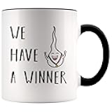 Zqazmkovas Coffee Mug We Have a Winner Pregnancy 11oz Announcement for Dad Youre Going To Be Baby Husband Cup First Time Black Handle