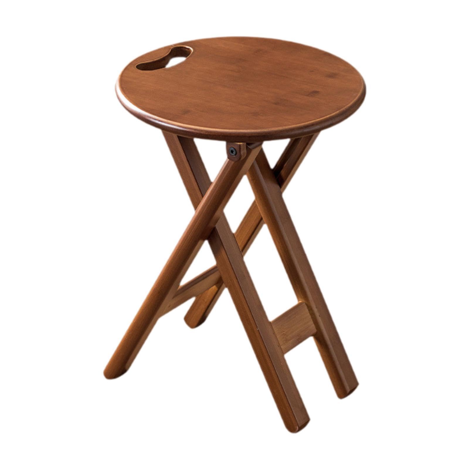 Bamboo Folding Stool Round with Handle Kitchen Chair for Indoor Home Kitchen-picture-19