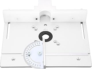 Aluminum Router Table Insert Plate with Installation System, Silver, for Woodworking Table Saw, Complete Kit with Rings and Angle Plate