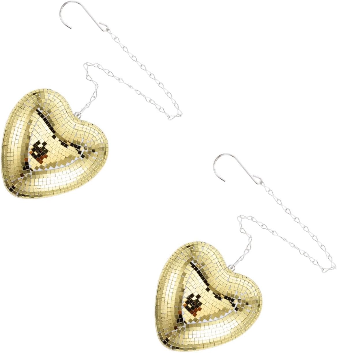 LUOZZY 2pcs Heart Shaped Disco Ball Hanging Decor for Party Reflective Mirror Ball Ornament Valentine's Day Decoration Heart Decor Mirror Disco Balls