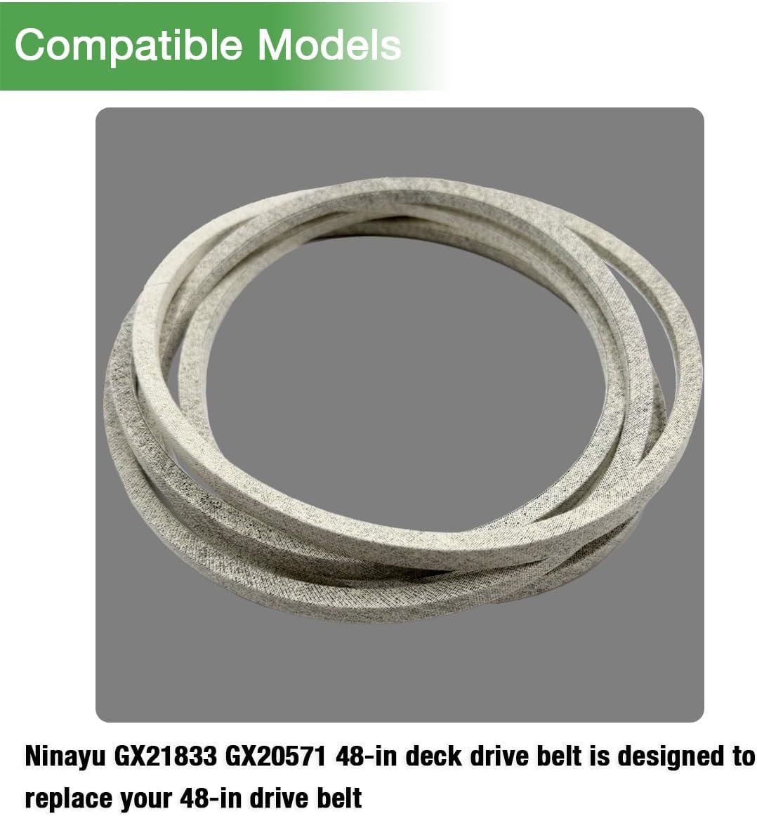 2 Pcs GX21833 GX20571 Lawn Mower Kevlar Belt Compatible with John D 145 155C D140 D150 D160 E140 E150 E160 LA130 LA140 LA145 X140 X165 X166 1/2" X141 1/8" Deck Belt