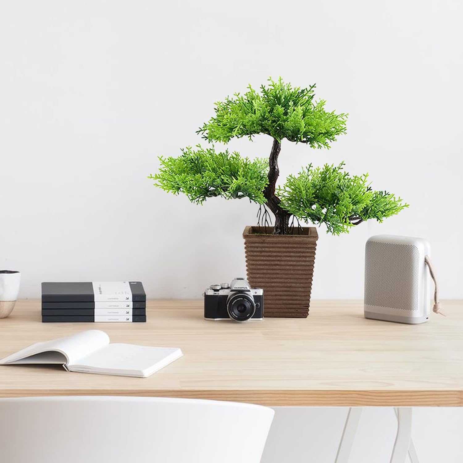 GTIDEA 10.63 H Artificial Bonsai Tree Small Fake Bonsai Plants Faux Plants Indoor for Japanese Decorations Home Table Bathroom Book Shelf Desktop Zen Garden Decor