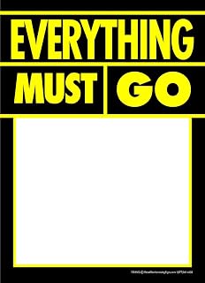 T50EMG Everything Must Go! - Slotted Sale Tags - 5" x 7" (100 Pack) Business Store Signs