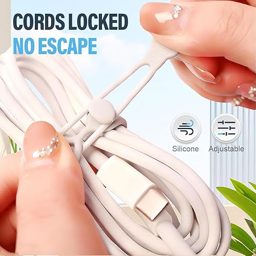 Miniatura 2 de Data Cable Organizer, 2025 Upgrade Multipurpose Silicone Headphone Organizers, Reusable Cable Management Organizers, Elastic Cord Silicone Cable