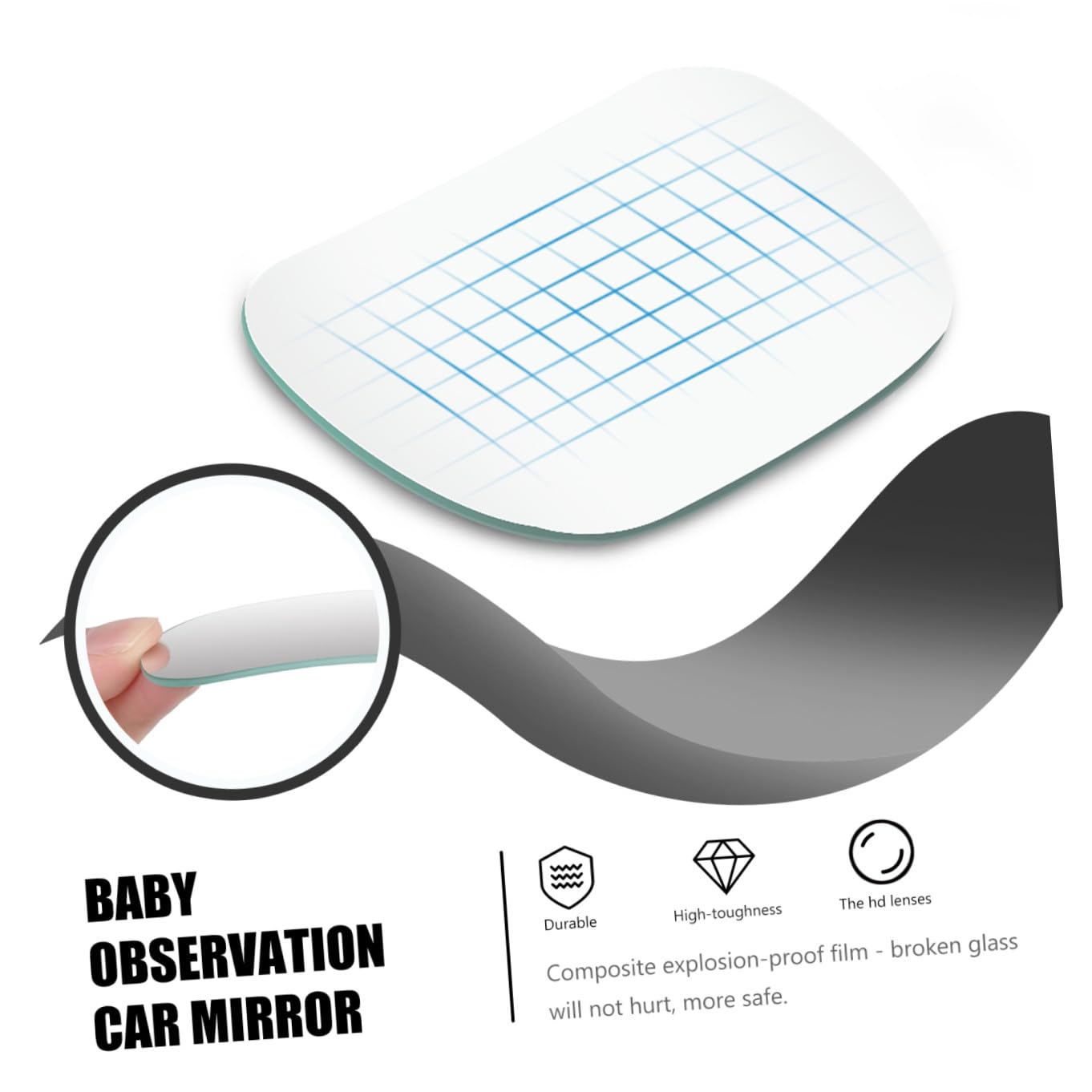 Yardwe 8 Ensembles Rétroviseur Garçon Fille Ajustable pour Voiture Miroir Observation Garçon Fille avec Clip Résistance Aux Chocs Sécurisée Arrière pour Parents