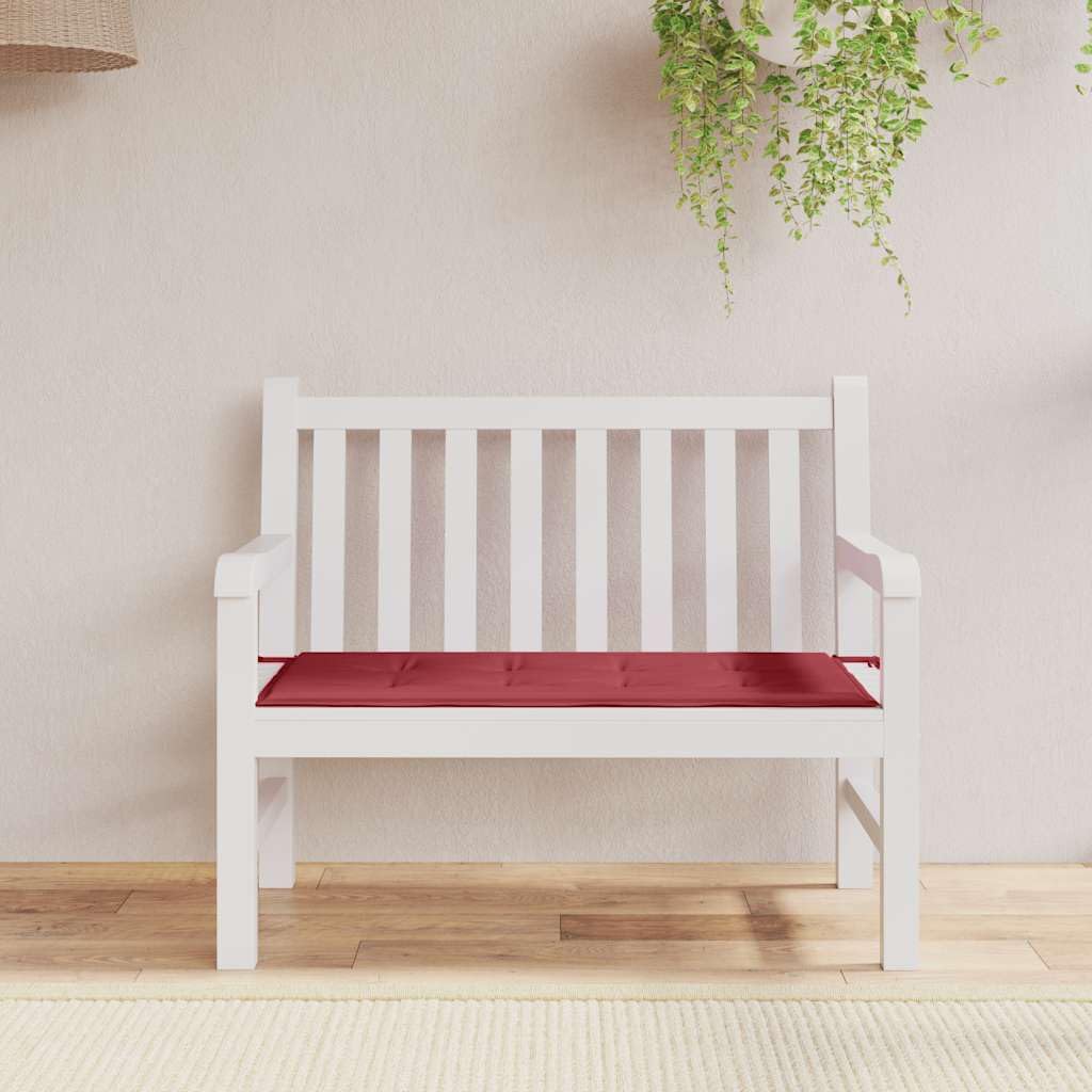 Coussin pour banc de jardin imperméable et antidérapant bordeaux