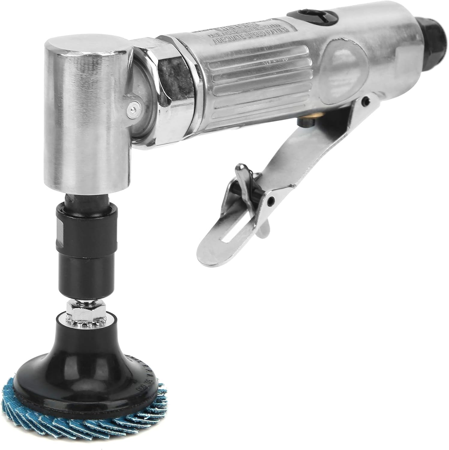 AG-315BS 90° Bend Angle Pneumatic Polisher with Grinding Disk Kit, Ideal for Metal Surface Grinding and Deburring, for DIY Enthusiasts and Auto Repair Shops (stainless steel)