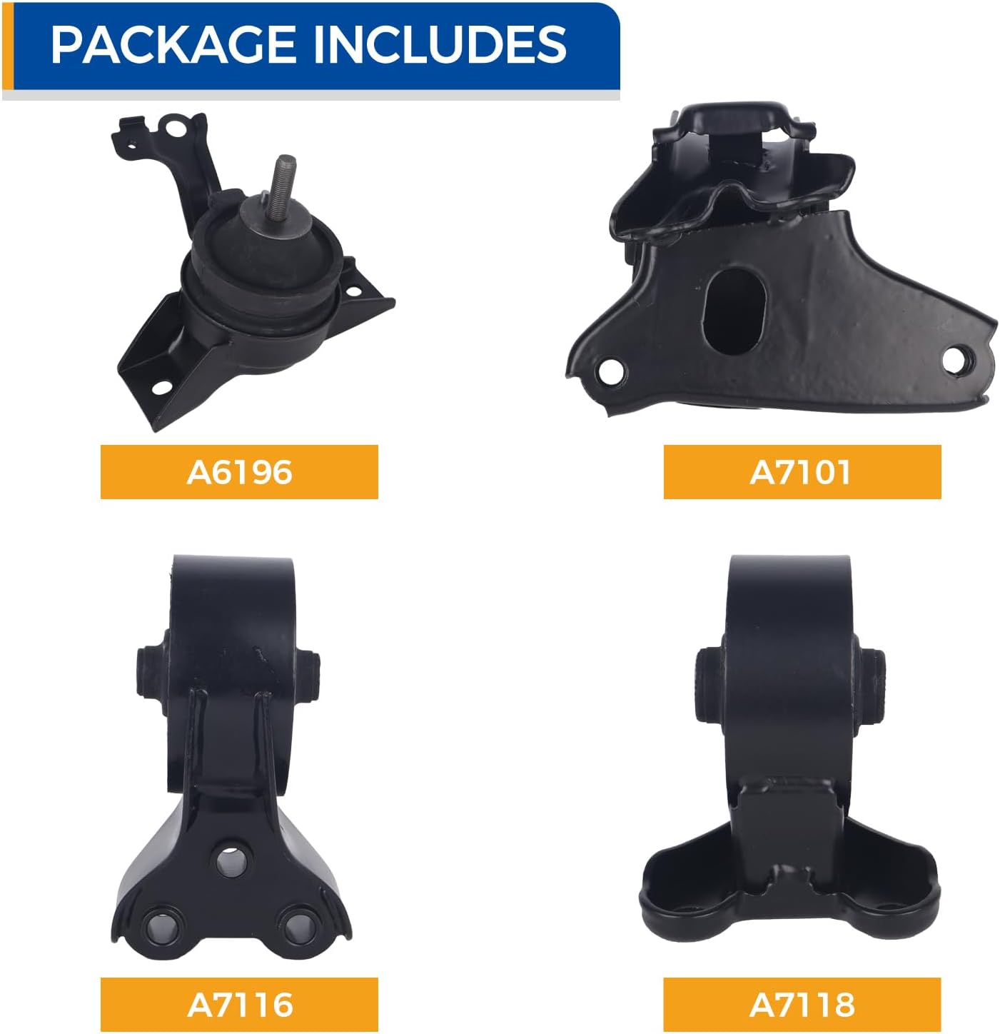 PAROD Engine Motor Mount Kit Fit for 2001-2006 Hyundai Elantra, 2003-2005 Tiburon 2.0L L4; Automatic Replace#A7101 A7116 A7118 A6196