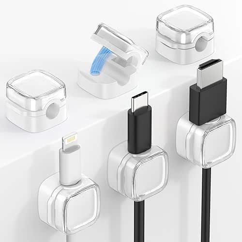 MoKo 6 Pack Magnetic Cable Clips, Under Desk Cable Management,