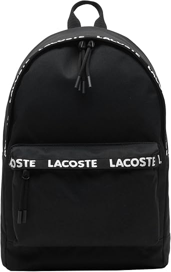 Lacoste Neocroc Men's Daypack Backpack with Laptop Compartment, Tape Noir