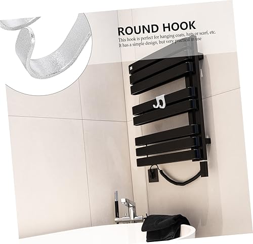 Miniatura 7 de CUBTOL 8 piezas de doble gancho autoadhesivo resistente soporte de acero inoxidable creativo para colgar en la ducha gancho de baño ganchos plateados