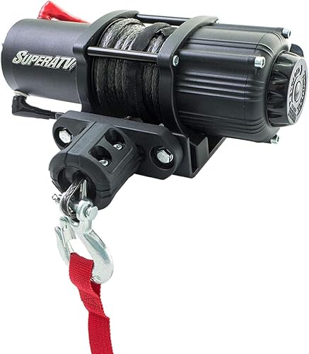 Miniatura 2 de SuperATV - Cabrestante de 3500 libras con placa de montaje de cabrestante resistente para Polaris RZR Trail 900  S 900  S 1000  Chapado de acero de