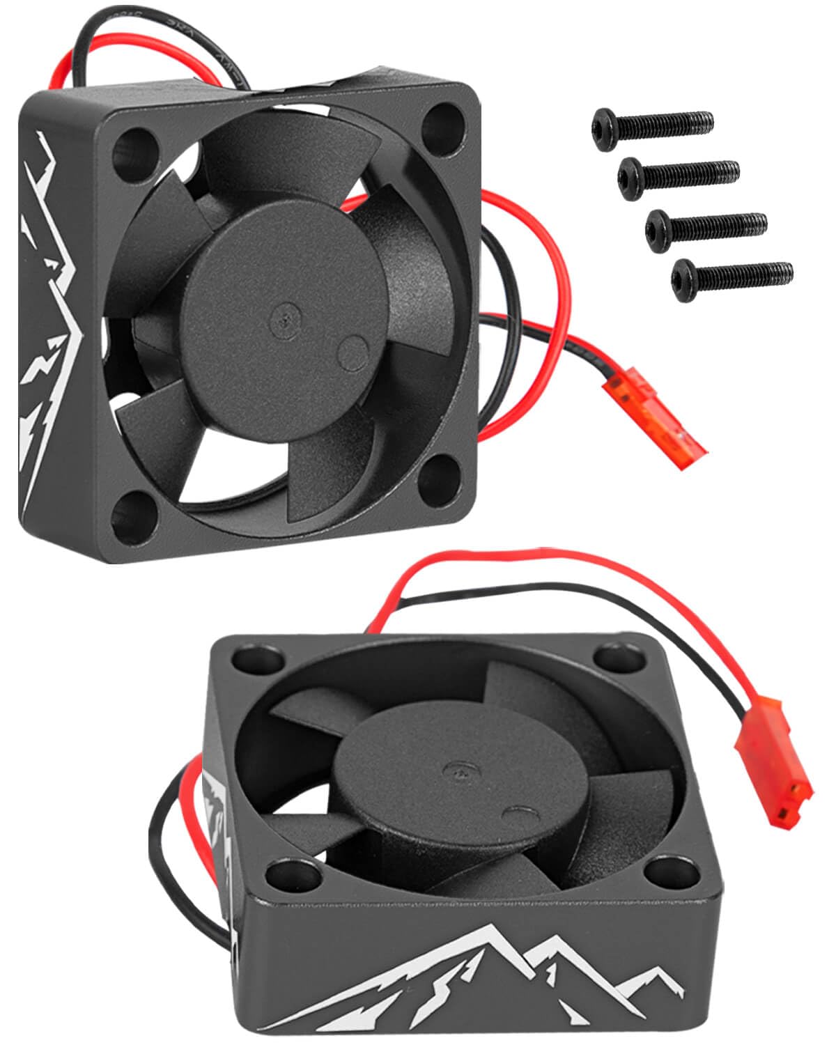 Heatsink High Speed Motor Cooling Fan 28000RPM,30MM Heat Sink with 4.8-8.4V Cooling Fan Upgrades Part for 1/10 1/8 Brushless Motor RC Car 36 42 Series 3660 3650 3670 540 F540 550.Black