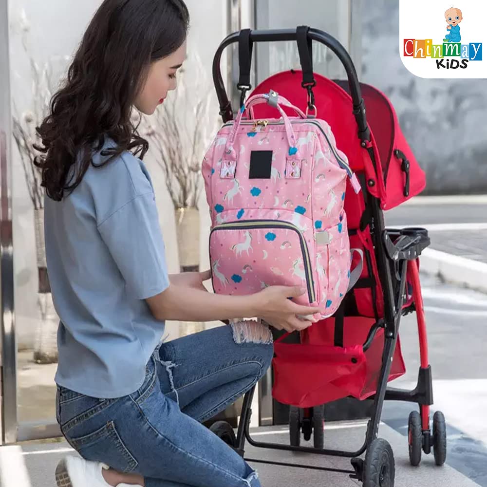 Chinmay Kids Diaper Bag Nursing Maternity Backpack, Waterproof Multifunctional Travel Bag Large Size (20 x 18 x 40 cms)(Blue) (Royal Blue Unicorn) 1