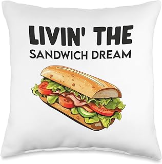 Hoagie Sub Sandwich Maker Deli Hero Lover For Men Sandwich Maker Hoagie Sub Deli Submarine Hero for Men Women Throw Pillow, 16x16, Multicolor