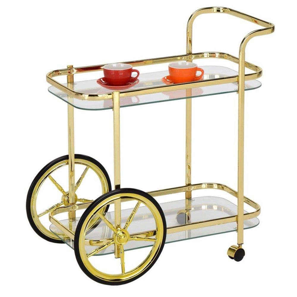 Danube Home Raven 2 Tier Serving Trolley, Gray - 68 x 44 x 73 cm