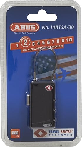 Miniatura 8 de ABUS 530944 Candado de cable certificado TSA 14830 B, Negro -, Compacto