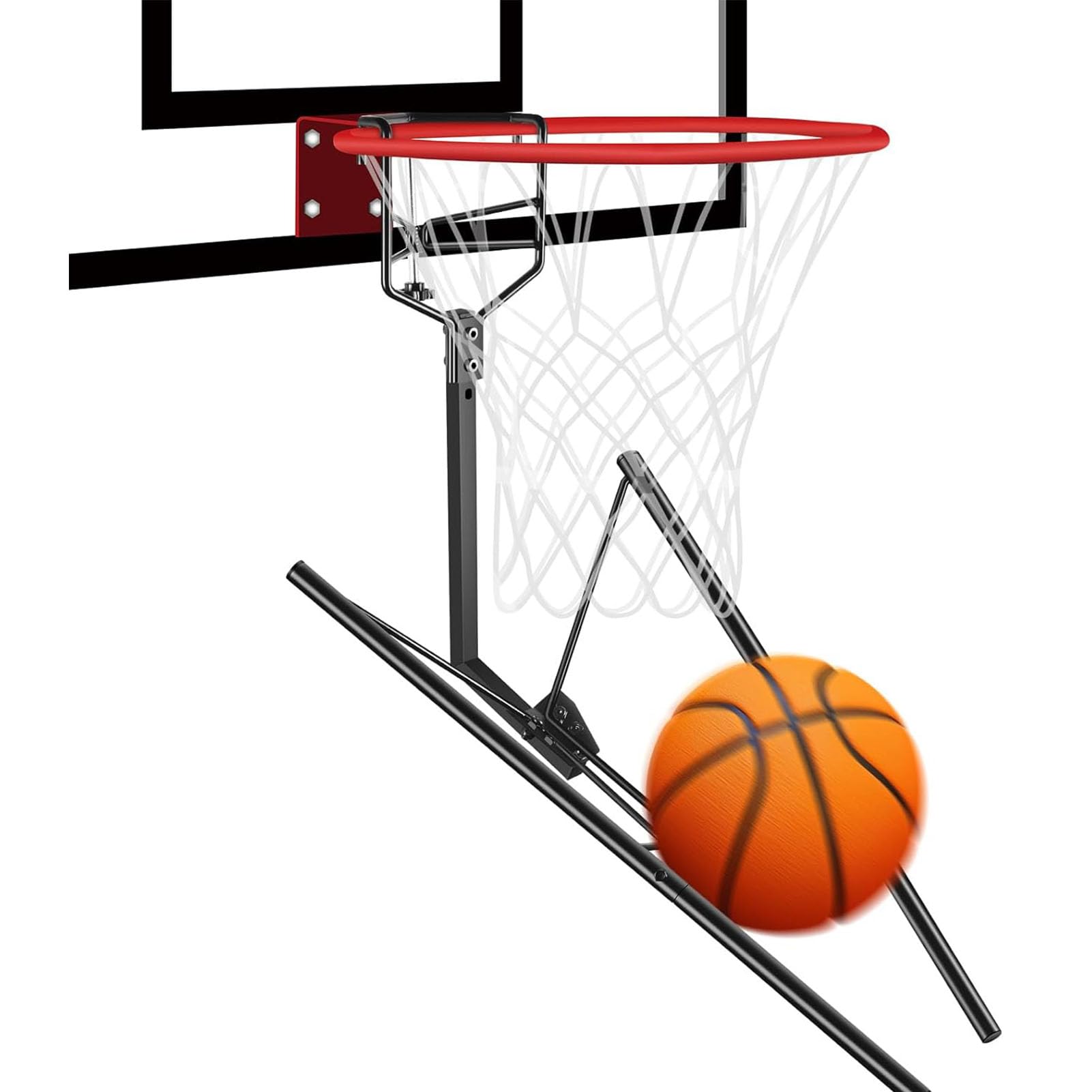 Bewinner Basketball-Return-Aufsatz, Stabile Basketball-Return-Trainingshilfe aus Metall, Einfache Installation, Robustes Basketball-Zubehör für Training und -Schießübungen