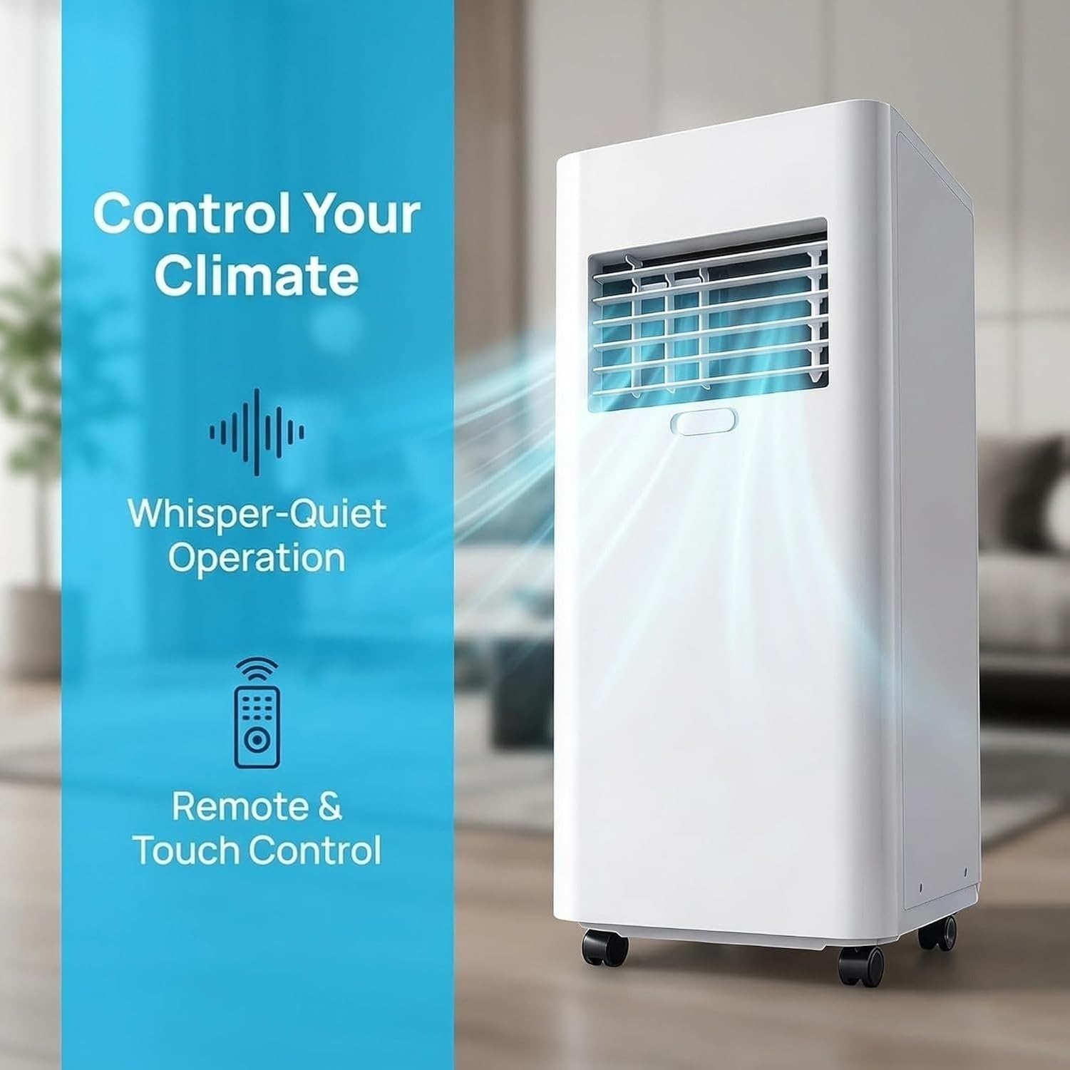 Aire Acondicionado Portátil 12000 BTU Unidad Móvil Sin Instalación Fija con Control Remoto Digital Modo Sueño 3 Velocidades Kit Ventana para Habitaciones Interi, Style 1, 5000 BTU