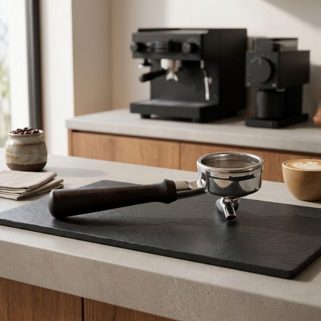 Filtro portafiltro Espresso 58 mm con cesta de filtro para Breville Serie 9, portafiltro de acero inoxidable 304 con mango de madera, extraíble para fácil limpieza, para cafeteras profesionales