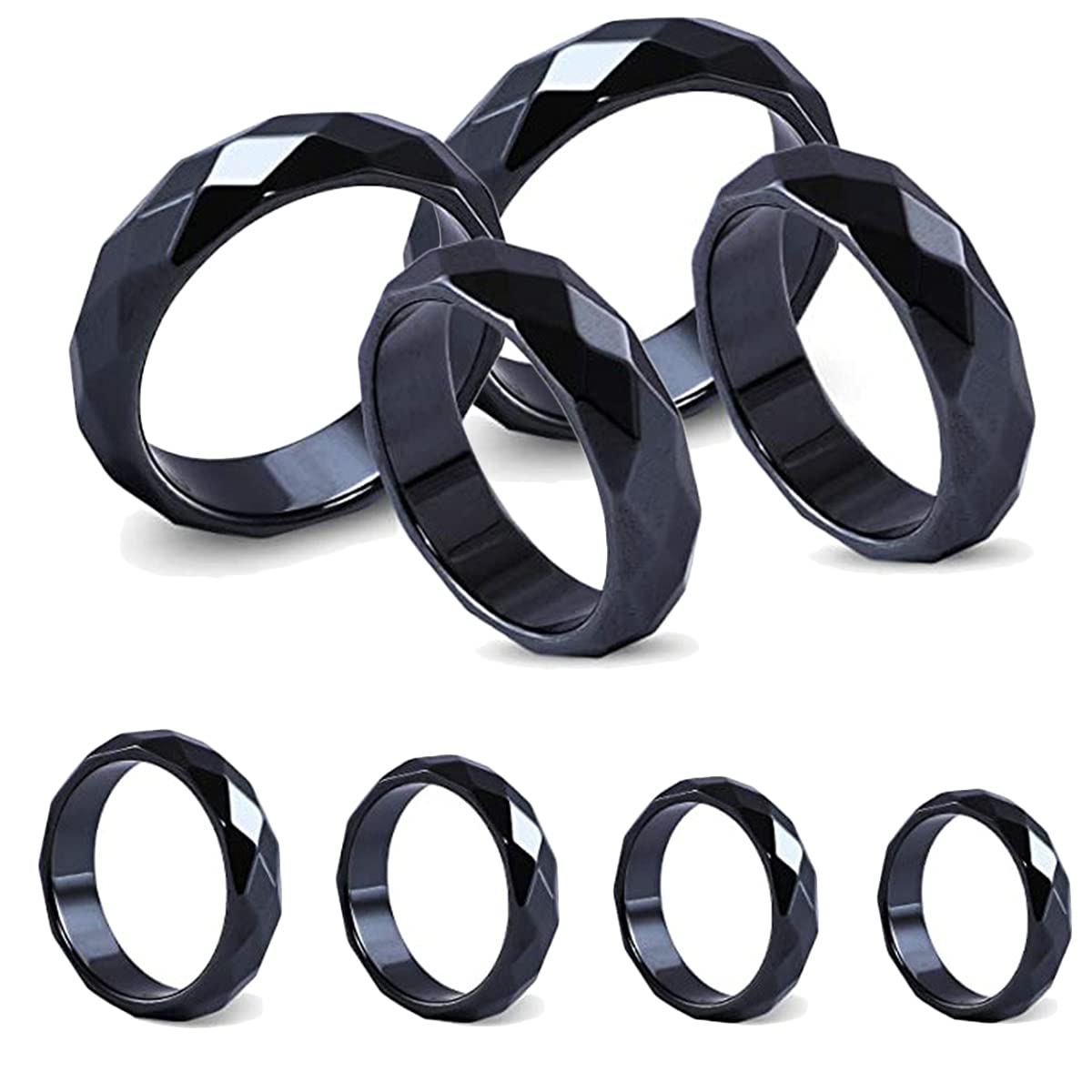 Anelli di ematite per ansia Anello Ematite Anello Magnetico Curvo per Donna Uomo Anello Ematite Unisex Minimalista Semplice Cupola per bilanciamento della radice chakra assorbe lenergia negativa
