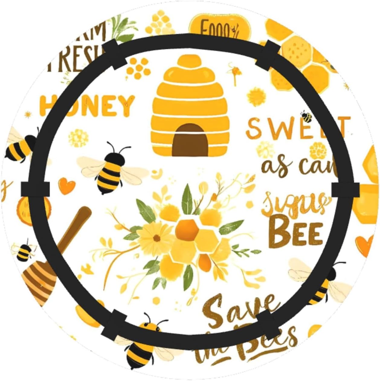 Farm Bee Cute Honey Pattern Foldable Camping Tote Bag Picnic Blanket Bag Portable Beach Mat Tote Waterproof Outdoor Picnic Mat Carry Bag